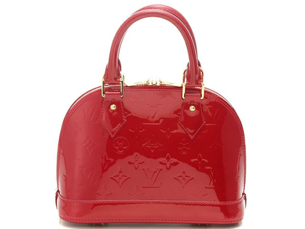 LOUIS VUITTON Alma Shoulder Bag Vernis Rouge Red Grenadine